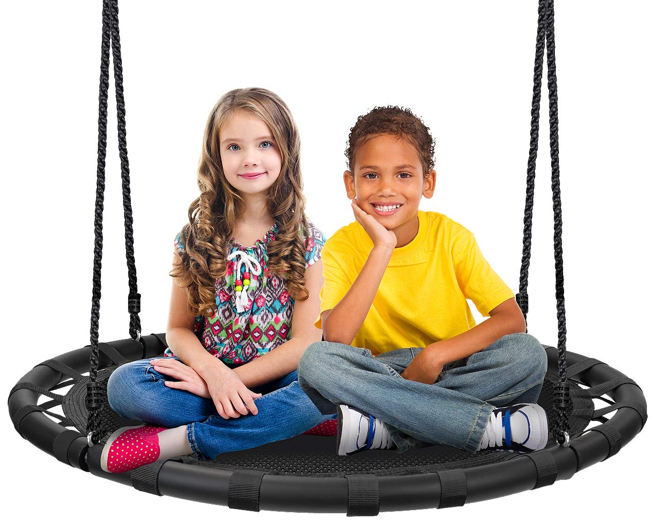 Columpio Ronda para Niños Sorbus Negro con Accesorios para Interior y Exterior