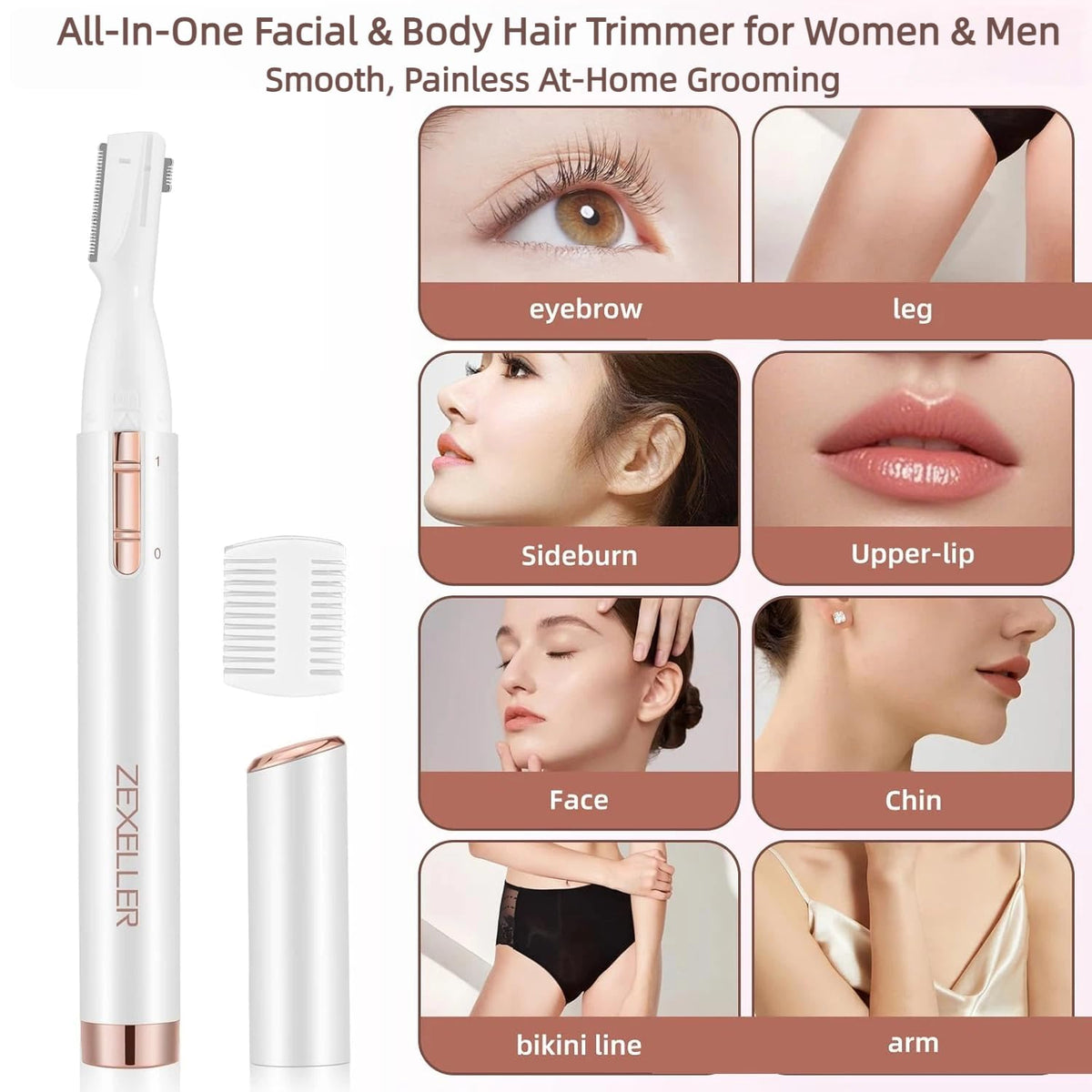 Recortadora de cejas facial para mujeres y mujeres
