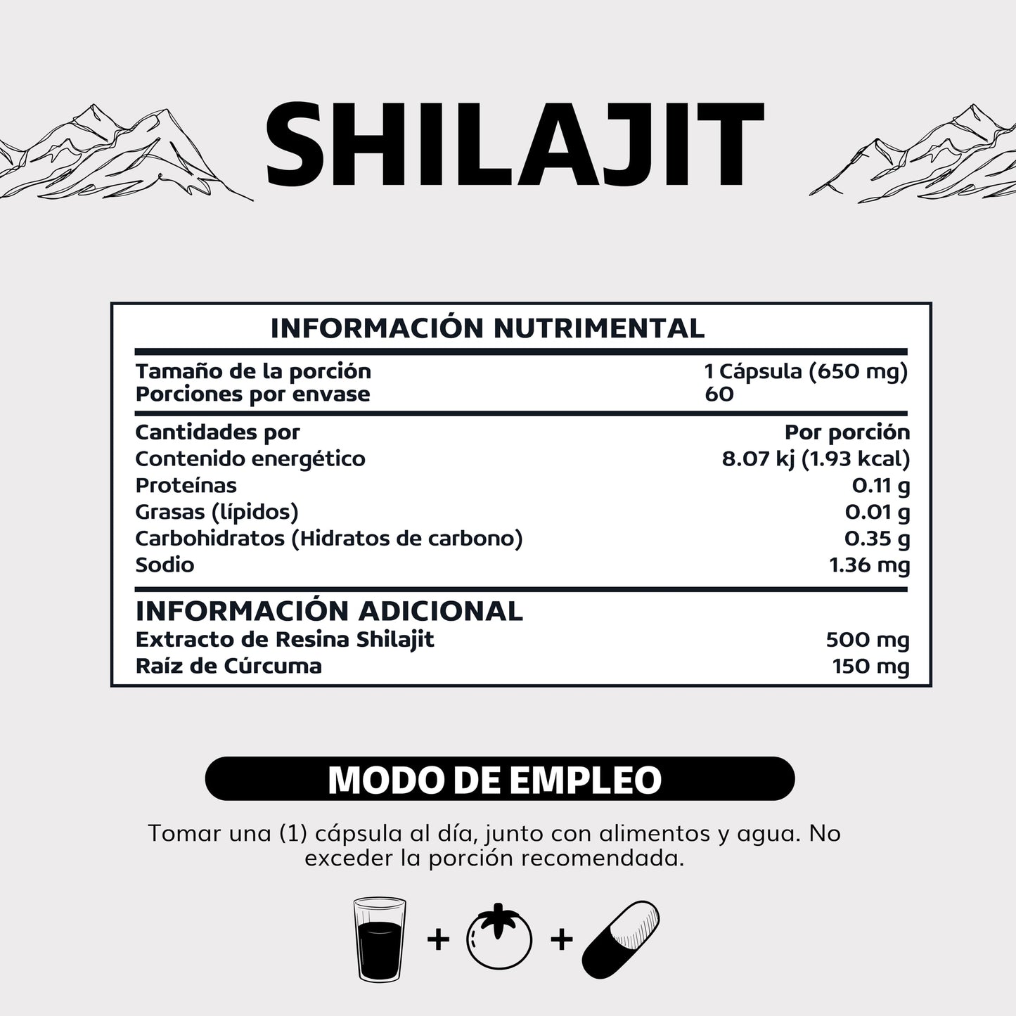 Beyond Vitamins | Shilajit Puro del Himalaya | Extracto de Resina de Shilajit en polvo y encapsulado para mayor conveniencia | Alto en Ácido fúlvico | 2 meses