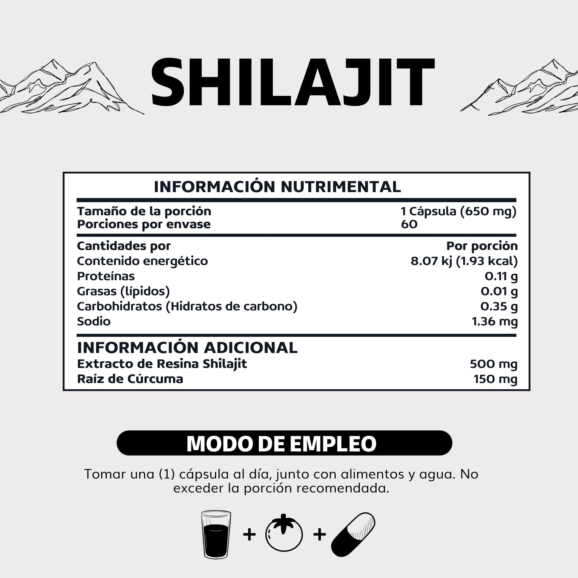 Beyond Vitamins | Shilajit Puro del Himalaya | Extracto de Resina de Shilajit en polvo y encapsulado para mayor conveniencia | Alto en Ácido fúlvico | 2 meses
