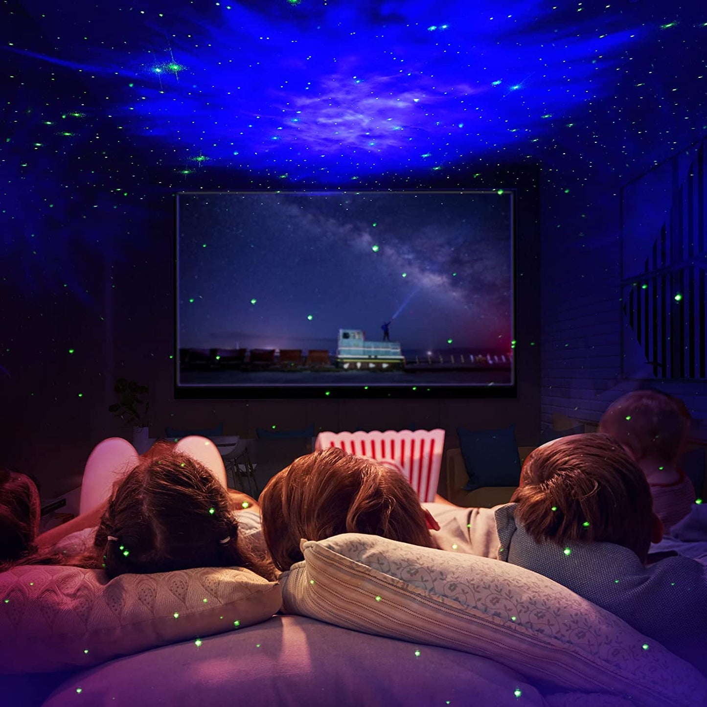 Proyector de Luz Nocturna SFOUR Astronauta Galaxy Blanco con Cabeza Ajustable para Niños y Adultos