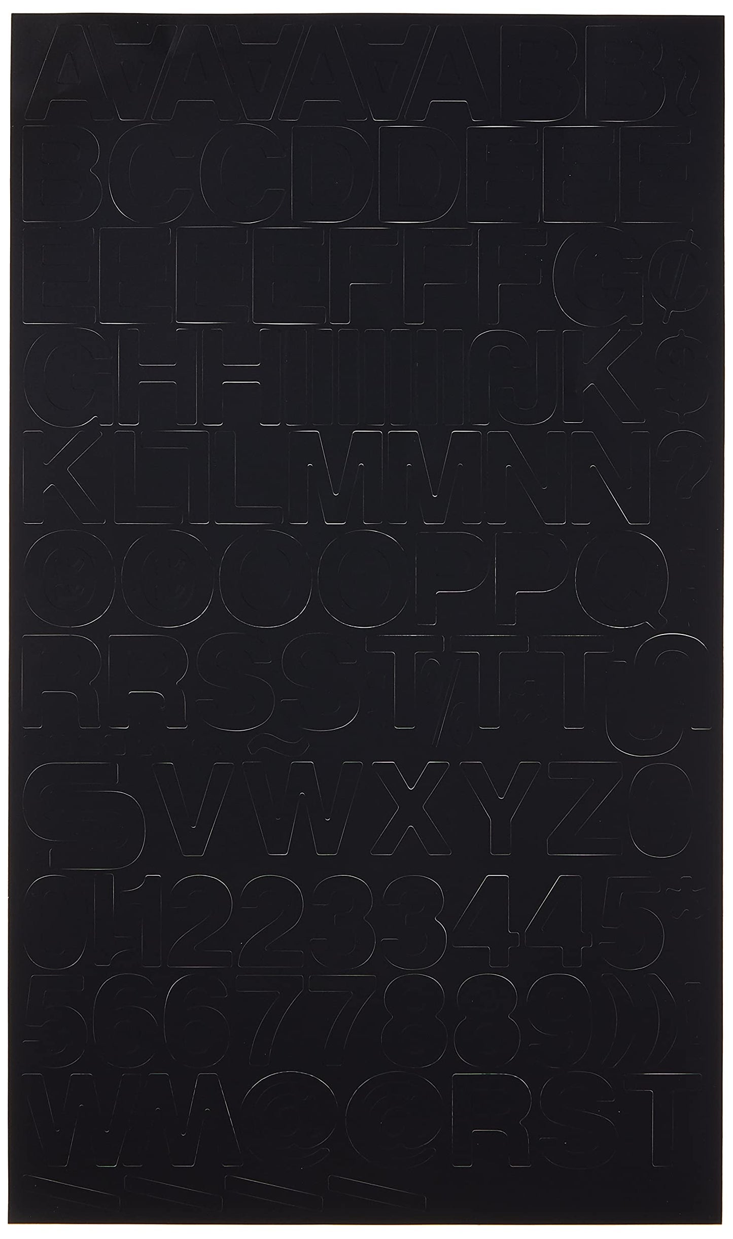 Letras y números de vinilo autoadhesivos, Letras y números, Negro