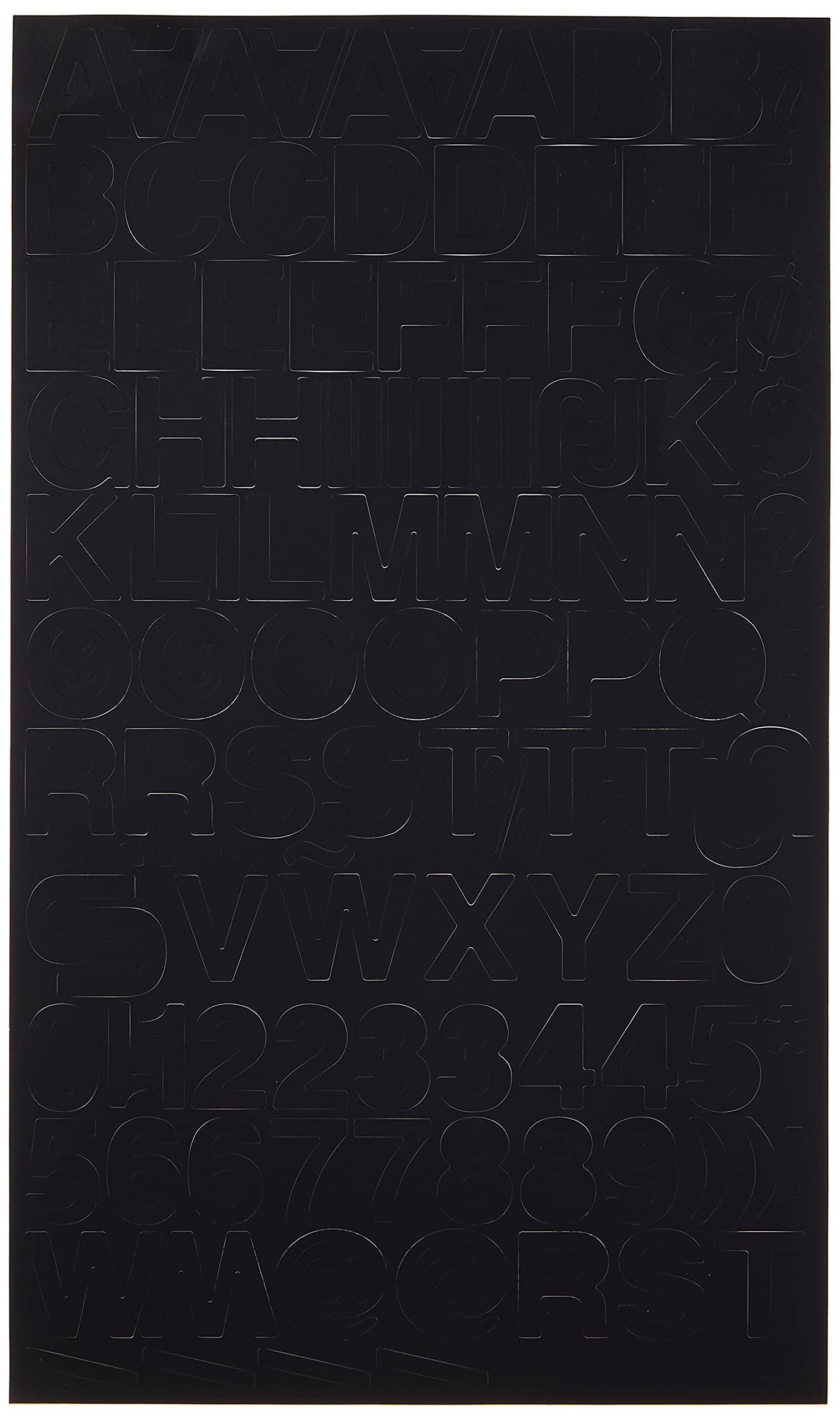 Letras y números de vinilo autoadhesivos, Letras y números, Negro
