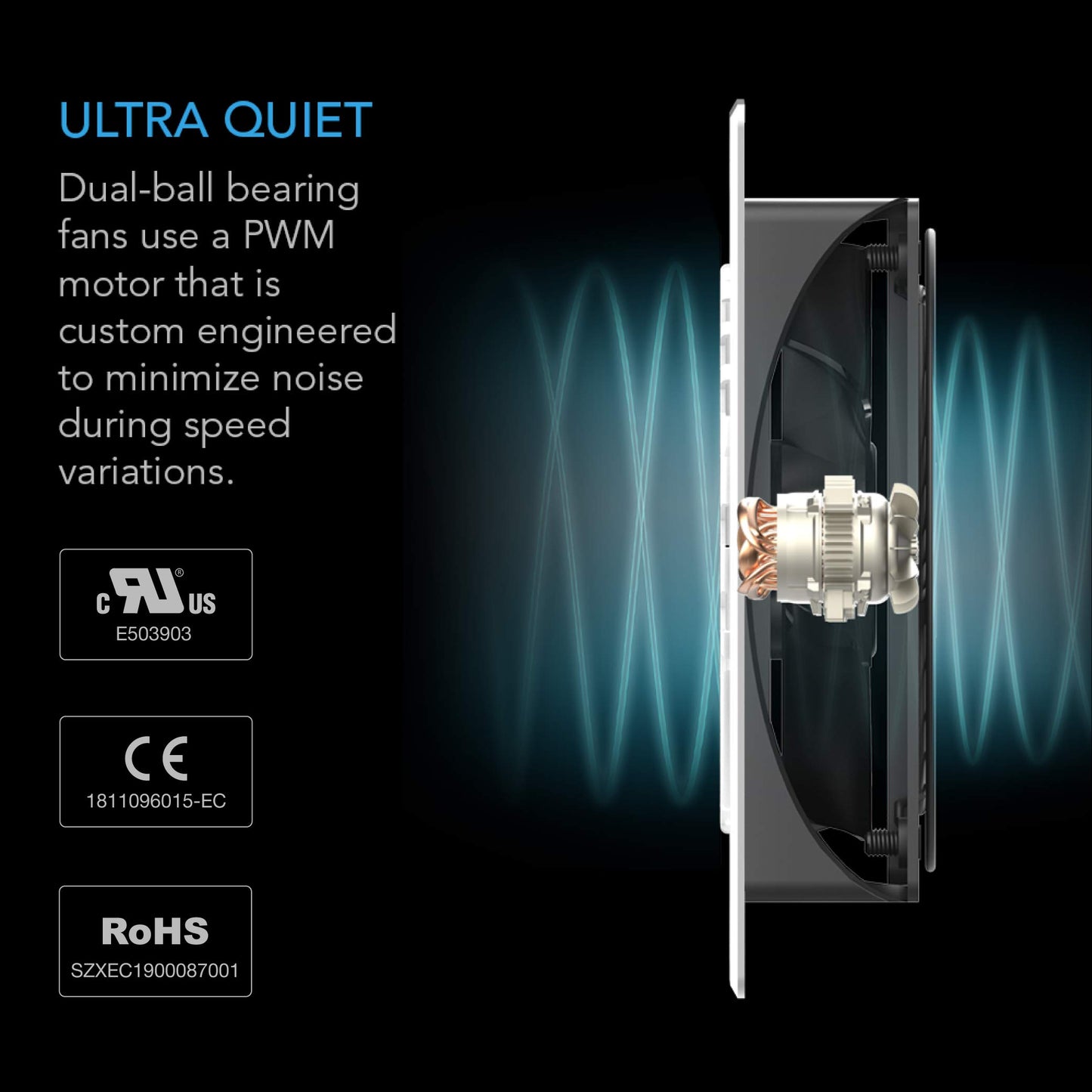 Sistema de Ventilación Silenciosa AC Infinity AIRPLATE T8 Negro con Control de Termostato para Gabinetes AV