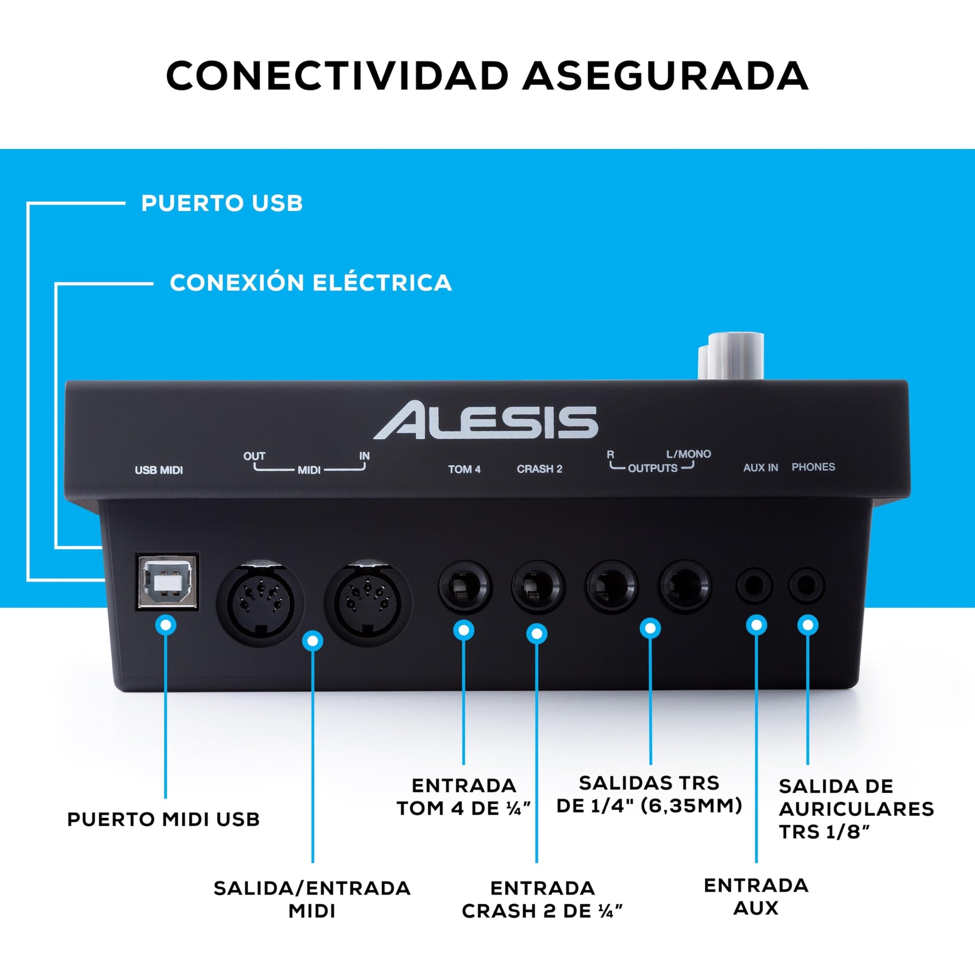 Alesis Command Mesh SE Kit - Set de Batería Electrónica, parches de malla doble zona, conexiones MIDI USB, 600 sonidos batería eléctrica y acústica