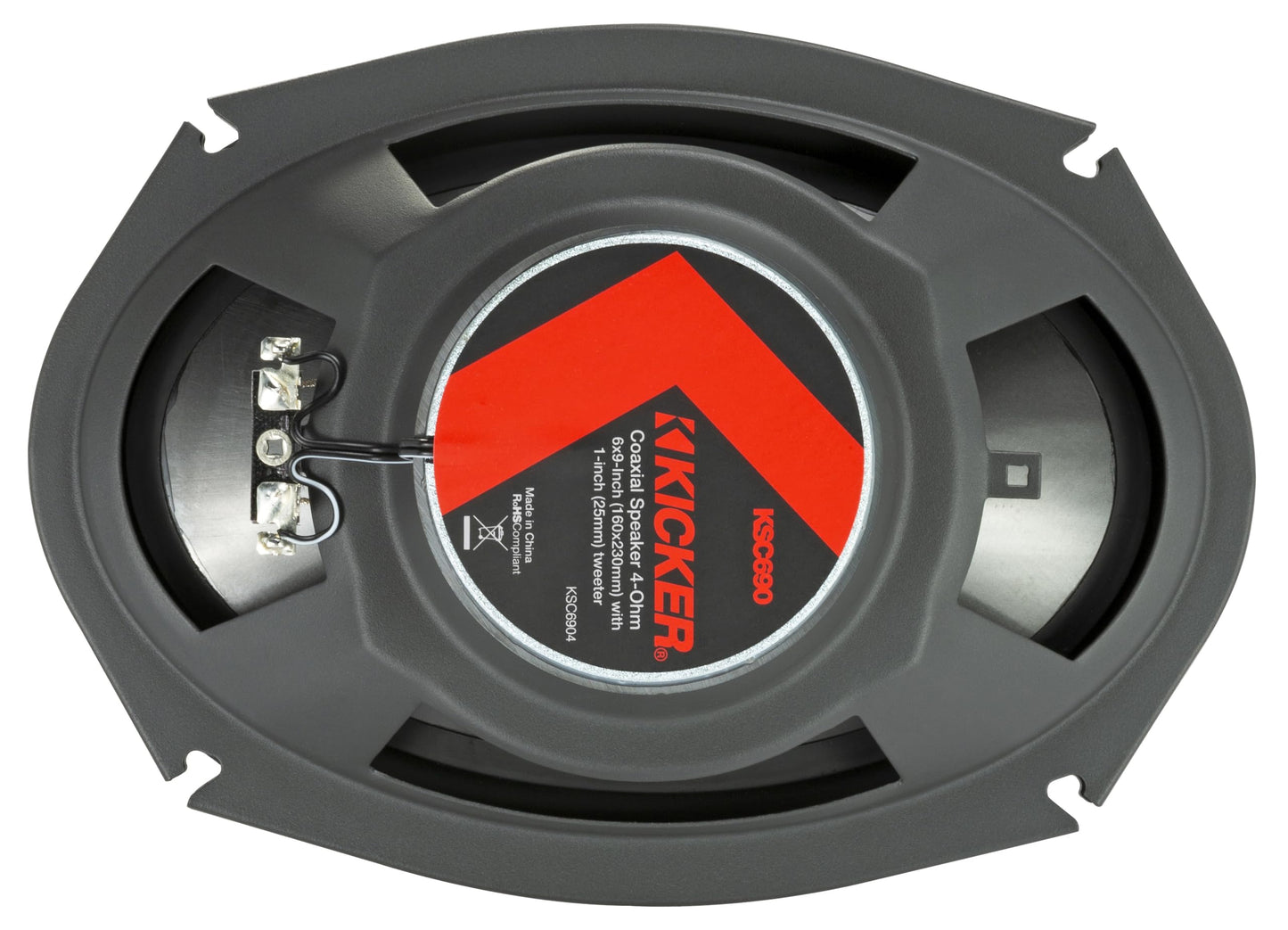 KICKER 51KSC6904 KS-Series 6x9 altavoces coaxiales con tweeters de 1 pulgada, 4 ohmios, par