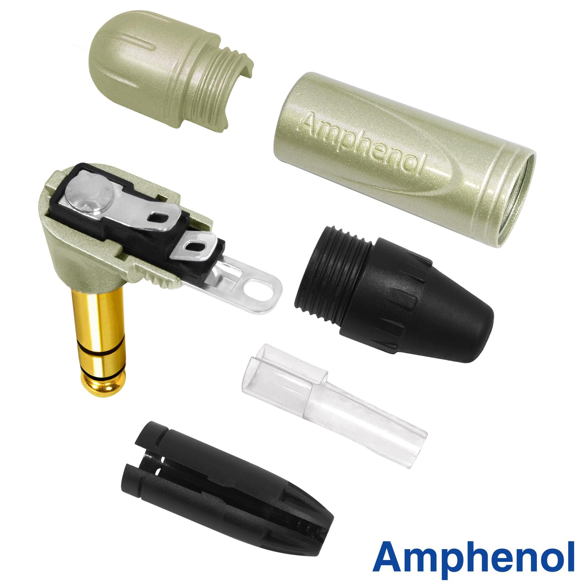 Cable TRS Estéreo Ultra Silencioso WBC-PRO-Quad Negro Tweed con Conectores Amphenol Oro 35 Pies (4 Unidades)