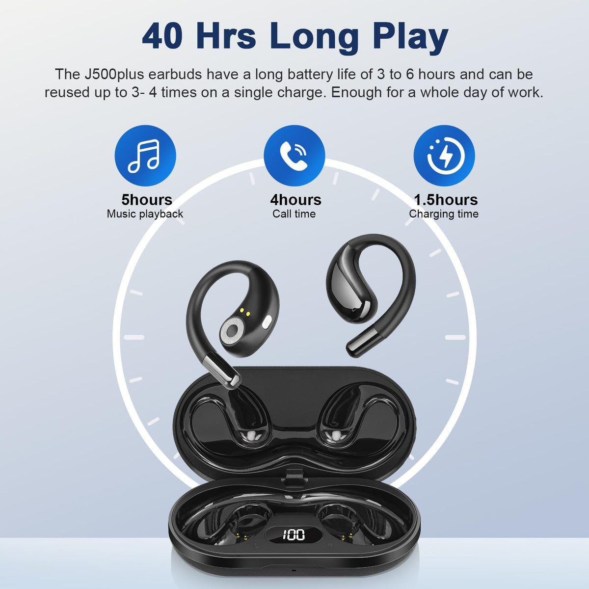 Auriculares Inalámbricos Psadhi Negro Conducción Ósea para Correr y Fitness IPX7 Impermeable