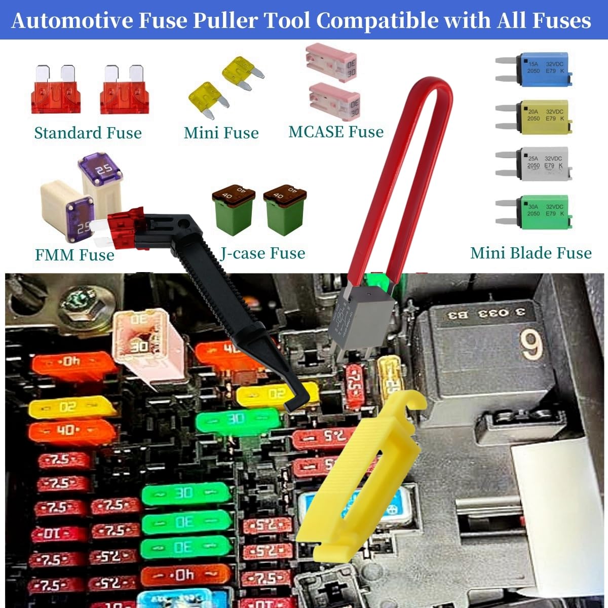 Funayama - Alicates para extracción de relés, alicates para extracción de fusibles, herramientas automotrices, extractor de fusibles, extractor de fusibles, alicates para extracción de terminales de