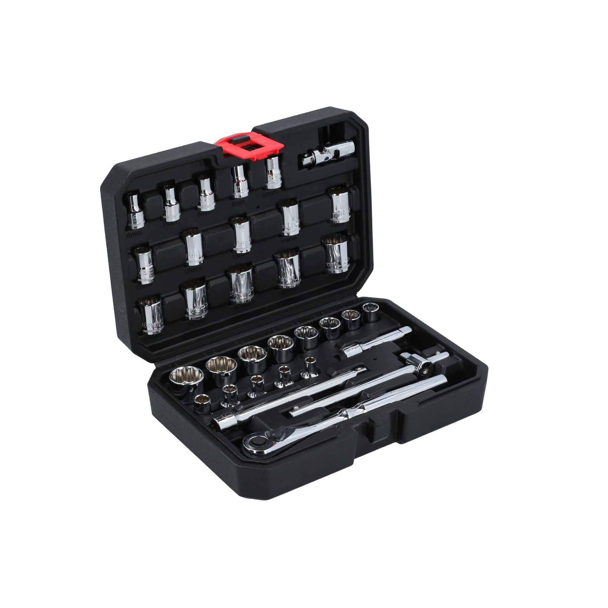 Juego de Dados y Accesorios Urrea 33 Piezas Estuche Plástico 3/8 Pulgadas