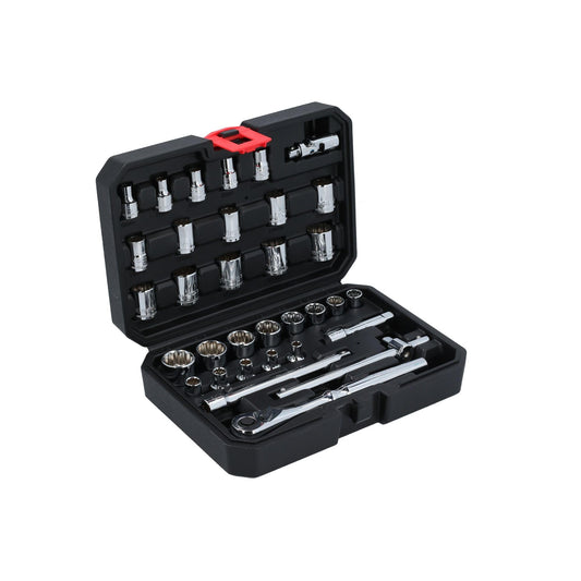 Juego de Dados y Accesorios Urrea 33 Piezas Estuche Plástico 3/8 Pulgadas