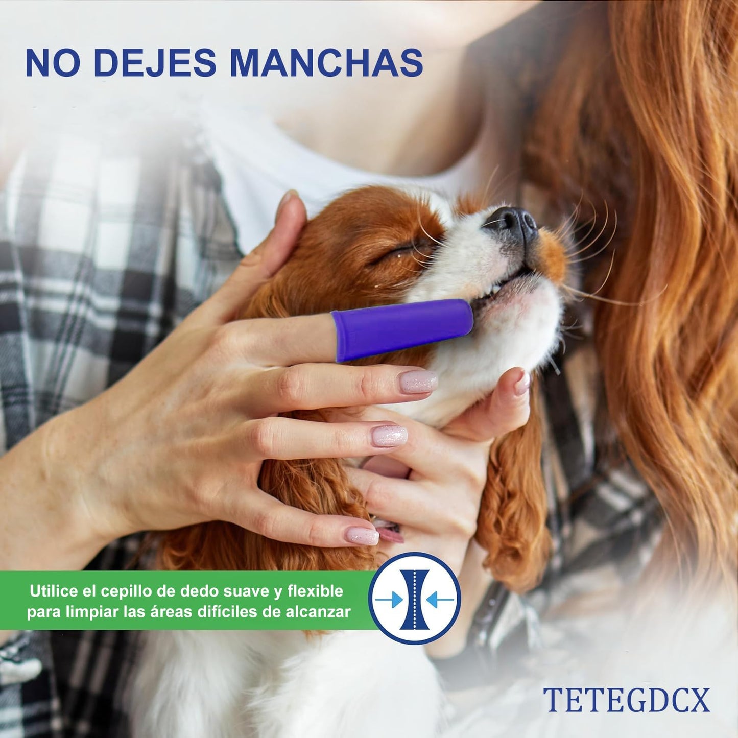 Kit de Limpieza Dental para Perro Sabor Carne con Cepillo de Dientes de Silicona Suave