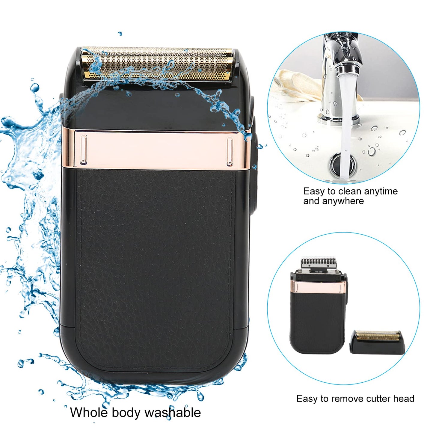 Afeitadora de Lámina Inalámbrica, Afeitadora Eléctrica Recargable, Peluquería Facial Portátil de Viaje con Cuchilla Desmontable, Afeitadora Eléctrica Compacta, Regalos para Hombres