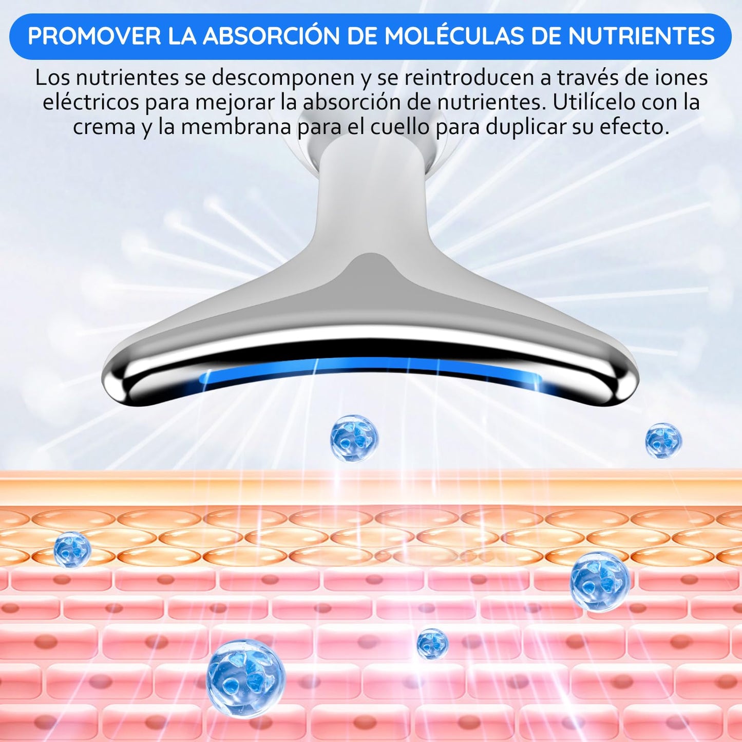 Masajeador Facial Cuello, Antiarrugas Masajeador de Belleza con 3 Modos, Máquina Belleza Facial Electrico con Luz LED, Masajeador de Cuello Portátil, Antienvejecimiento, Limpieza Profunda Piel