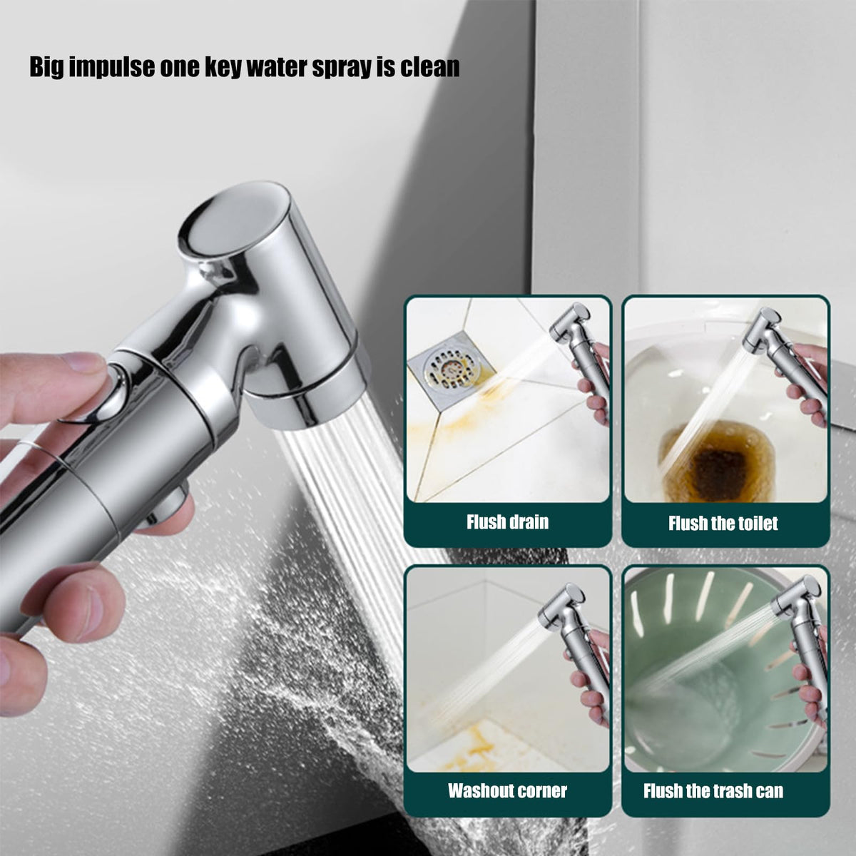 TUOTUOJIA Cabezal rociador de bidé de inodoro de alta presión con flujos de agua ajustables y accesorios de fácil instalación para baños en el hogar
