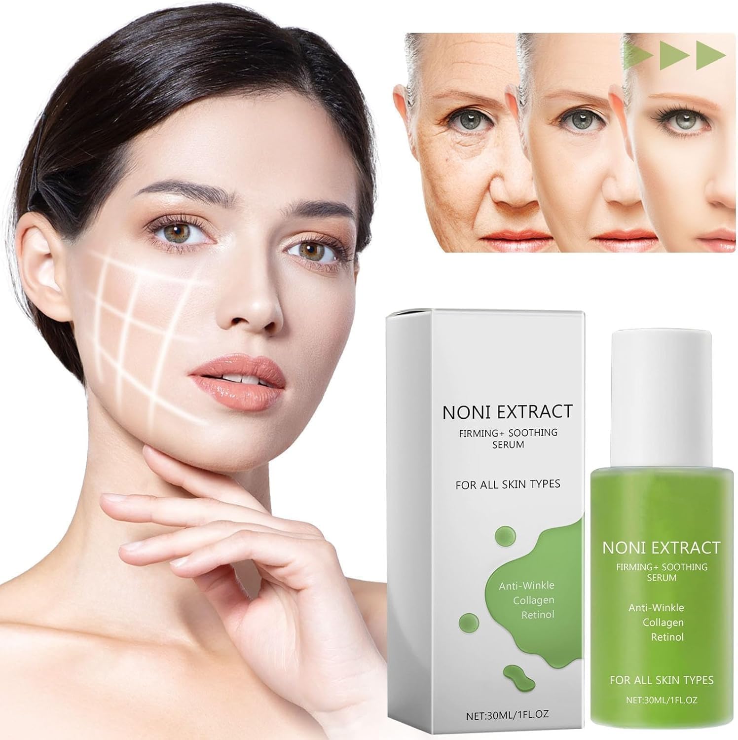 Serum facial de extracto de fruta de Noni de 30ml - Antiedad y reafirmante - ¡Modela tu piel!