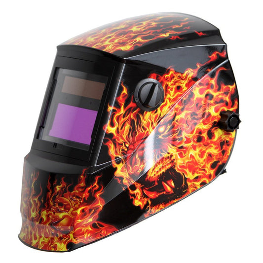 Antra AH6-260-6104 Casco de soldadura con oscurecimiento automático con energía solar, visualización ancha 4/5-8/9-13 con función de molienda, cubiertas de lente extra, ideal para TIG, MIG, MMA,