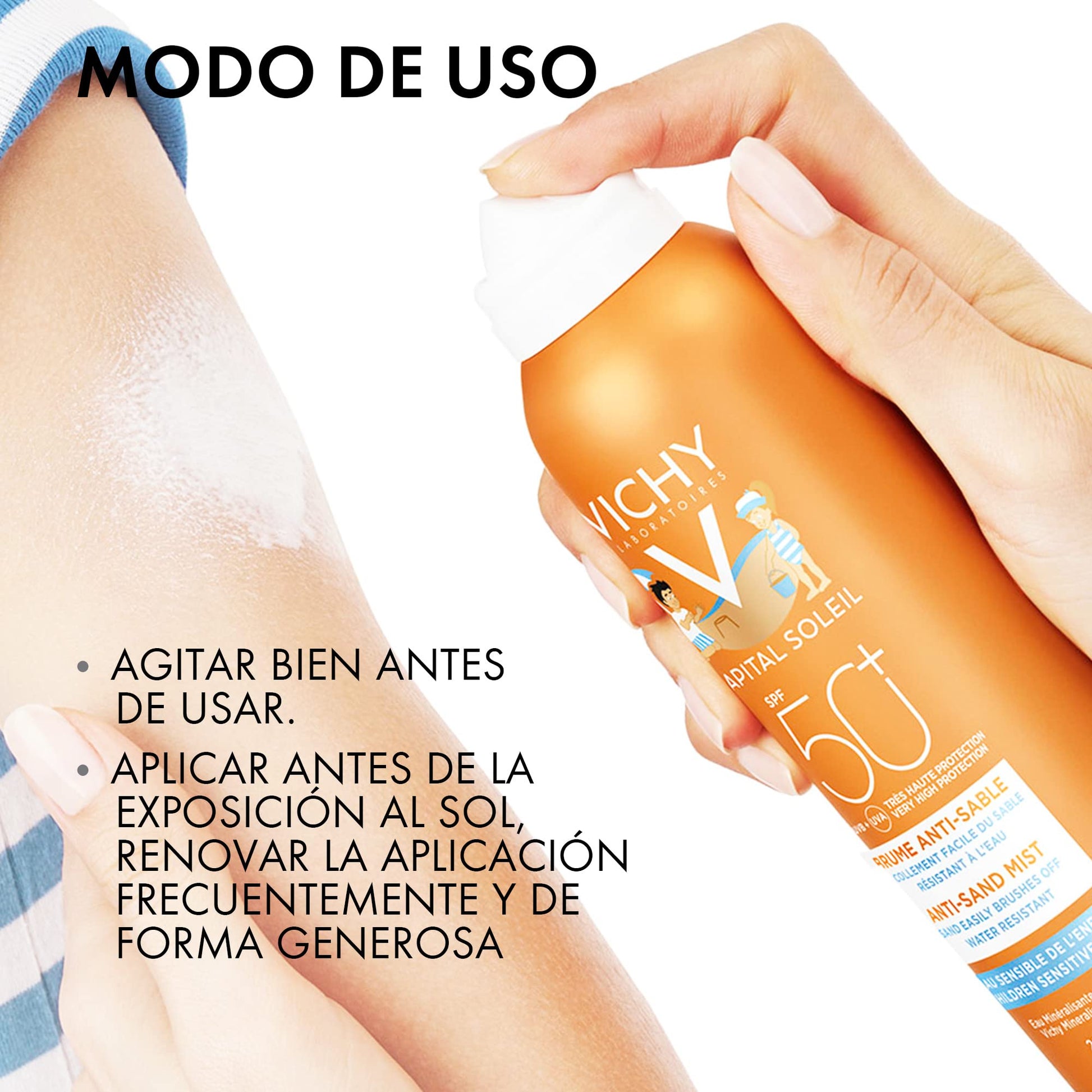 Protector Solar en Spray Vichy Capital Soleil Anti-arena FPS 50 para Niños