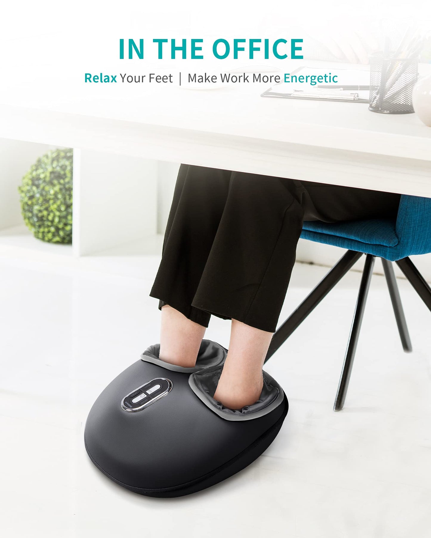 Máquina Masajeadora de Pies Nekteck con Calor Calmante e Intensidad Ajustable para Masaje Shiatsu en el Hogar u Oficina