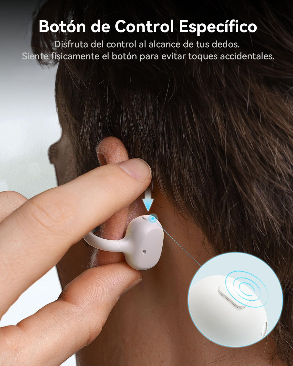 Audífonos Abiertos Baseus Blanco Clip-On con SuperBass y Carga Rápida