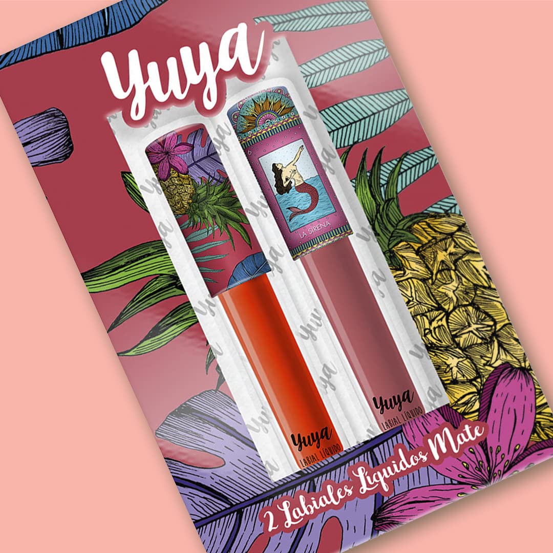 Yuya - Republic Cosmetics Set de 2 Labiales Líquidos "Papaya", Color Naranja