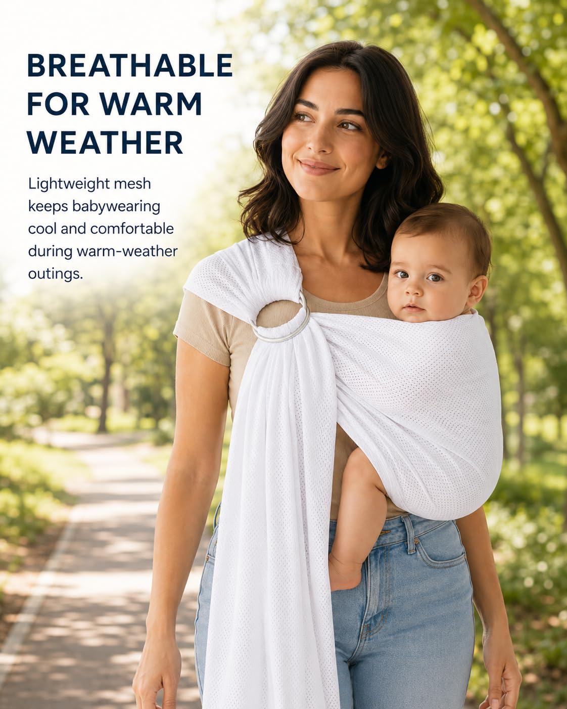 Vlokup - Bolsa de malla transpirable para bebé, recién nacidos, niños y niños pequeños, ideal para verano, natación, piscina, playa, ideal para papá también blanco