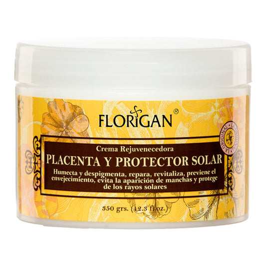Crema Rejuvenecedora Placenta y Protector Solar Florigan® 350grs.