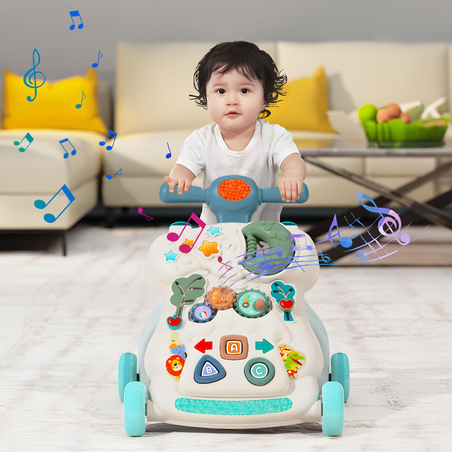 Hisemy Mesa Centro de actividades Musical para Bebe, Panel de Juego Extraíble Multifuncional, Juguete de Aprendizaje Musical para Bebés,Regalo para Niños y Niñas (A:Verde)