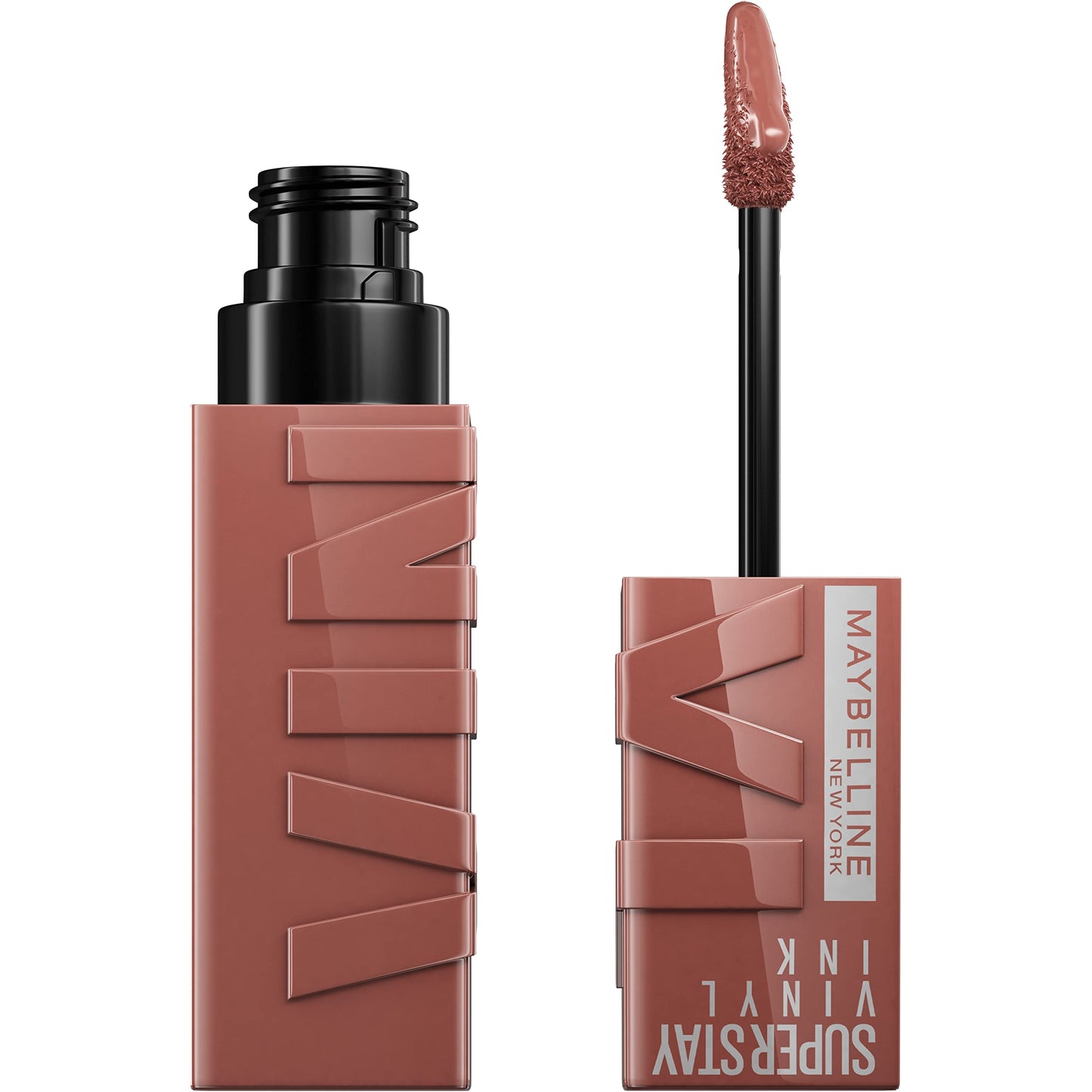 Labial Líquido Brillante, Maybelline Superstay Vinyl Ink Nudes tono Punchy, 4.2ml + Labial líquido indeleble Matte Ink, tono70 amazonian
