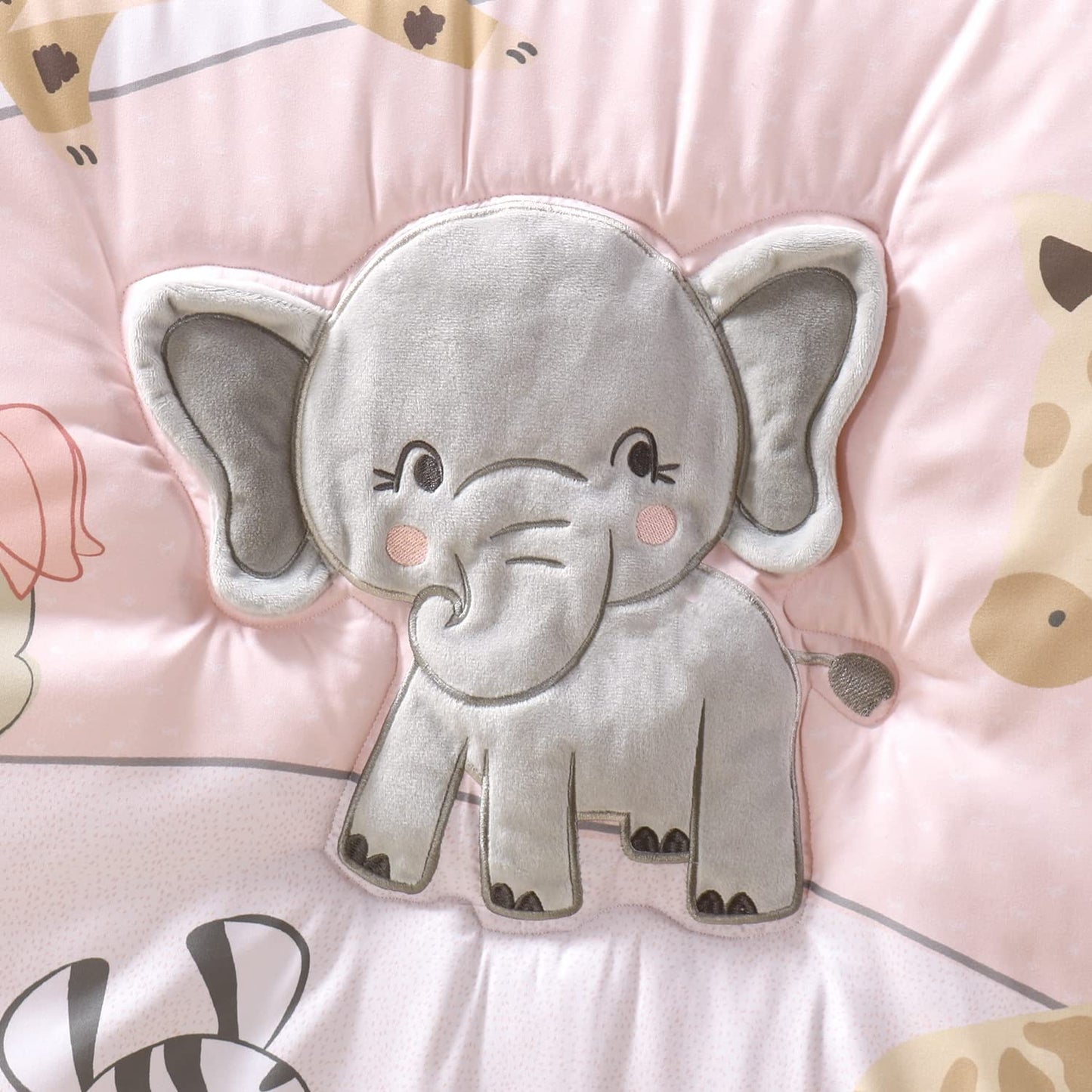 El juego de cama de 3 piezas para cuna The Peanutshell para niñas - Decoración de cama de recién nacida, bebé y niña con sábana ajustable para cuna, volante de polvo, edredón para cuna - Sueños más