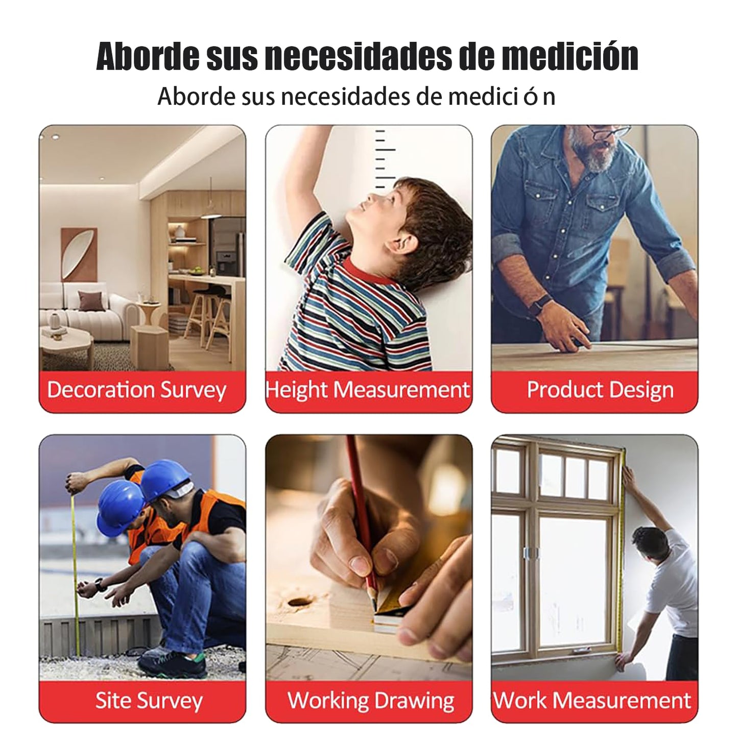 Cinta Métrica Transparente，Herramienta de Medición,Para la Construcción de Cinta de Bloqueo y Proyectos de Bricolaje, Fácil de Leer, Retráctil-10m（1pc）