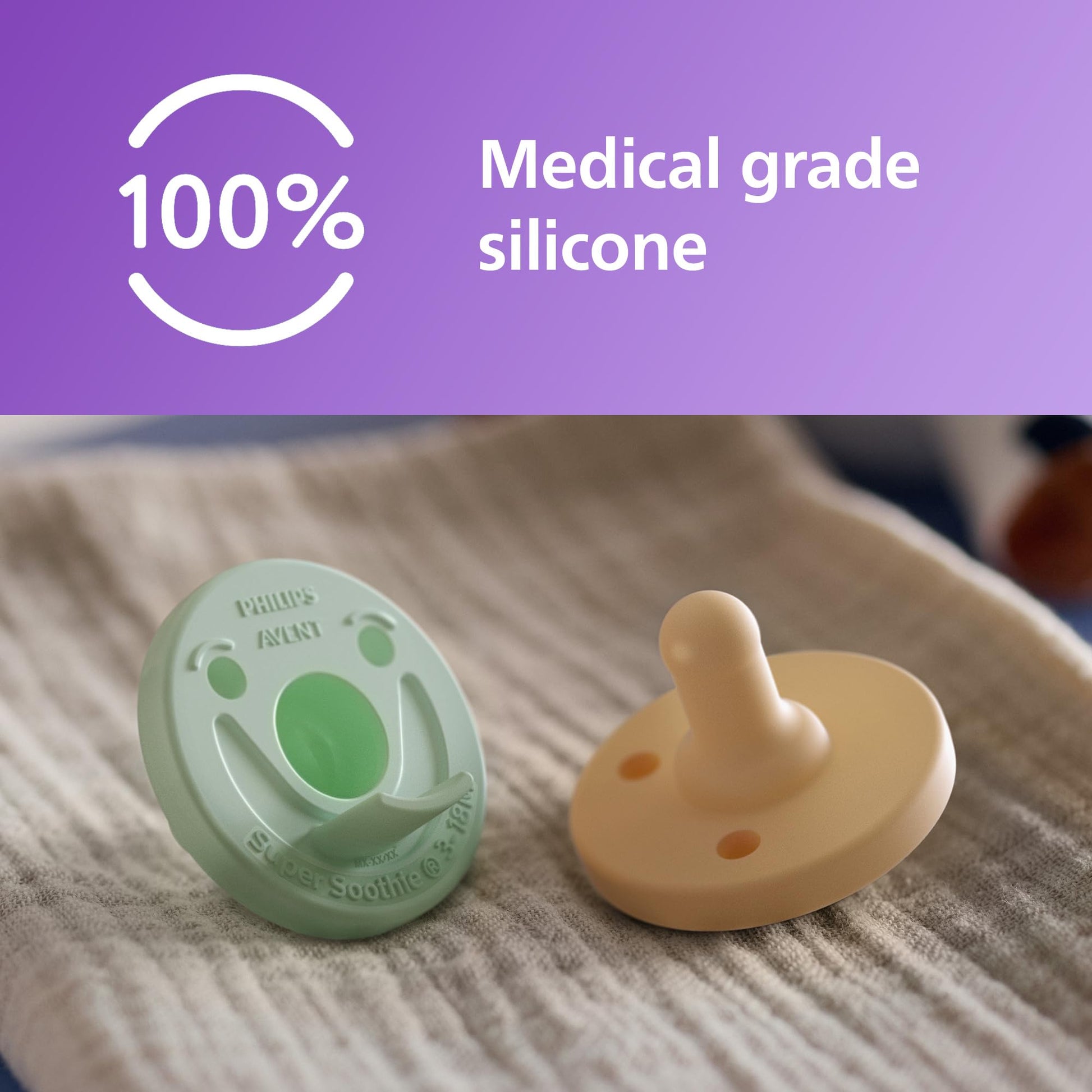 Chupete Philips Avent Amarillo Claro y Cian Pastel Paquete de 4 3-18 Meses