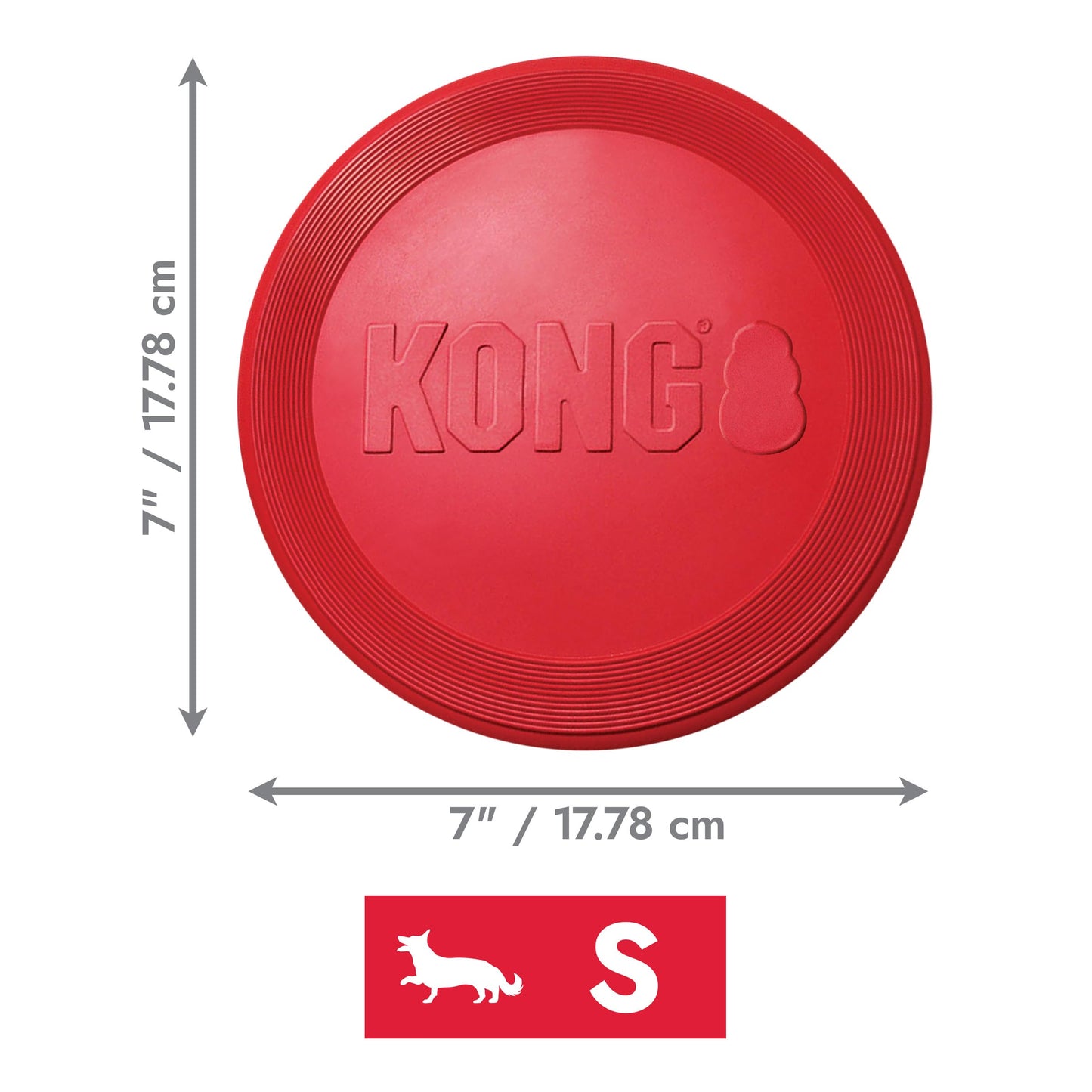 KONG Rubber Flyer, Paquete de 2 Unidades, pequeño, Rojo