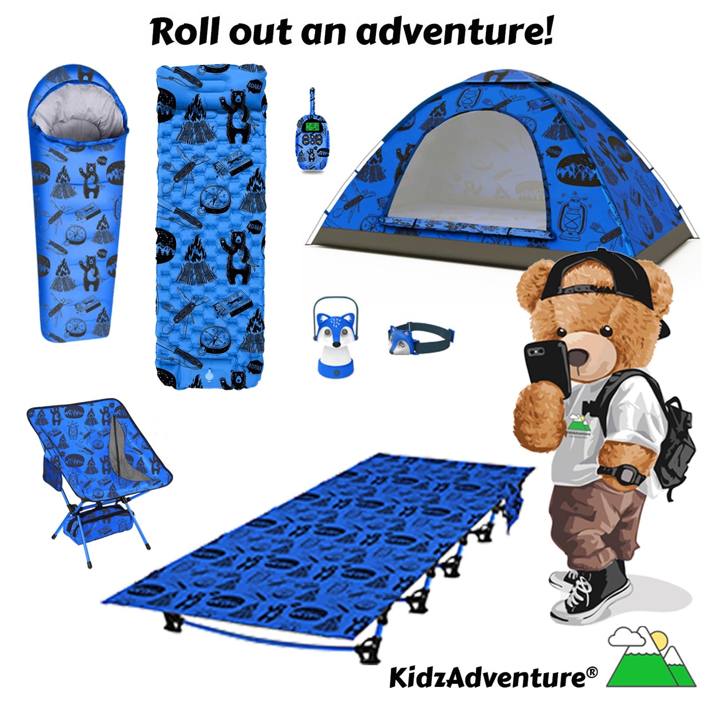 Almohadilla de dormir inflable para niños, niños pequeños y jóvenes, colchón de aire con bomba integrada, tapete de dormir ultraligero de 5 pies 5 pulgadas con almohada para camping, fiestas de
