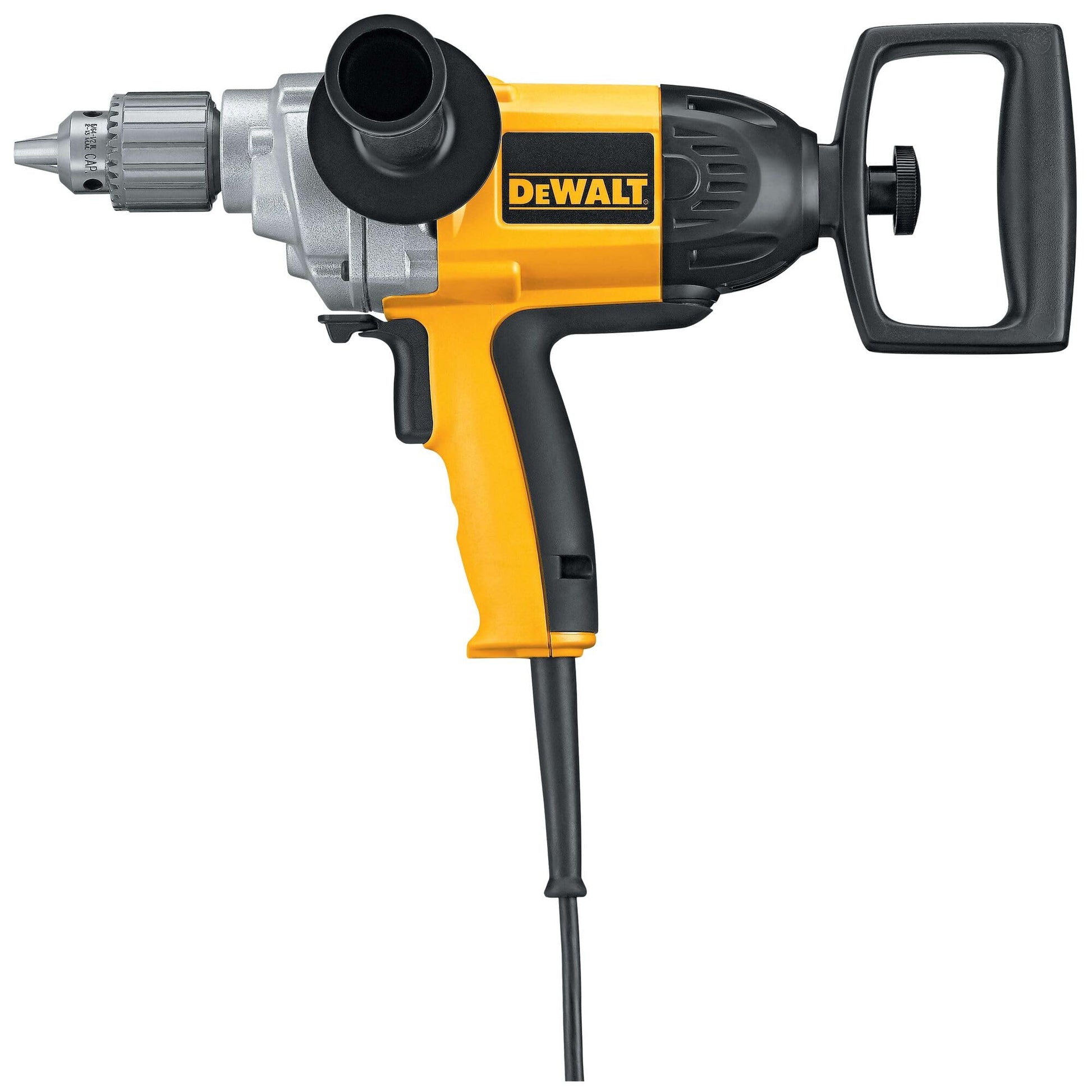 DEWALT Taladro eléctrico 9.0Amp, 1/2" (13mm), 710W, velocidad variable, mango lateral, ideal para mezclas y perforaciones grandes (DW130V)