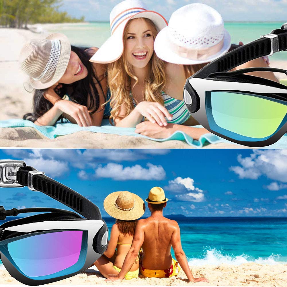 Gafas de natación,Sebami Gafas para Nadar Protección UV antivaho gogles para natacion Gafas de natación Ajustables para Adultos, niños… (Negro)