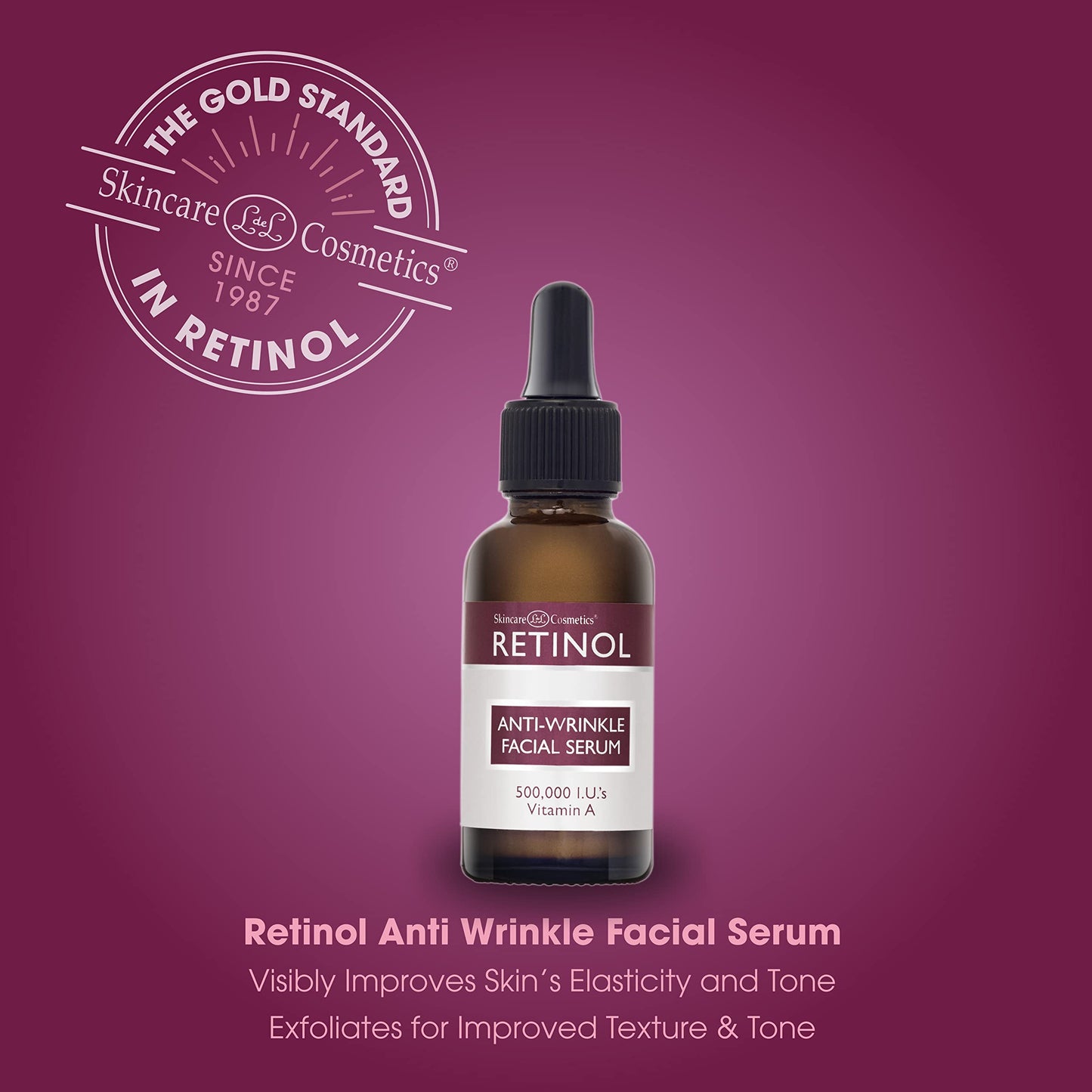 Retinol Anti-Wrinkle Facial Serum – Vitamin A Concentrate Improves Skin’s Elasticity & Tone and Minimizes Appearance of Fine Lines & Wrinkles – Look Younger With The Age-Defying Power Of Retinol