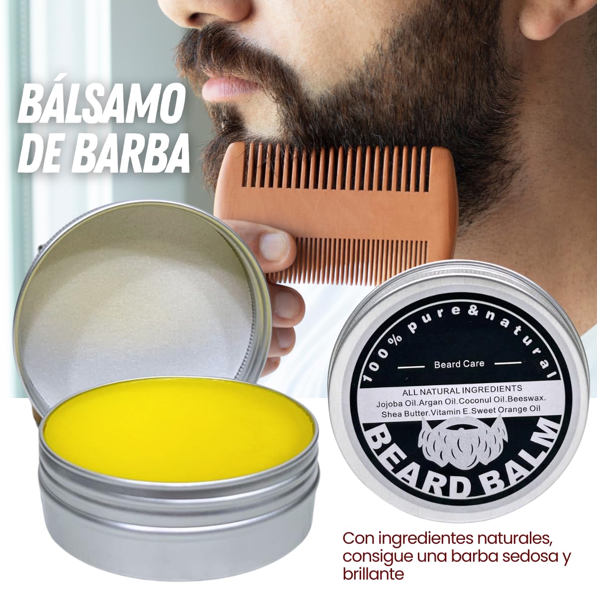 UNIVERSOENLÍNEA.COM | 8 pz kit de crecimiento de barba, rodillo derma, bálsamo, serum para barba, peine cepillo jabón y kit de para regalos para padres