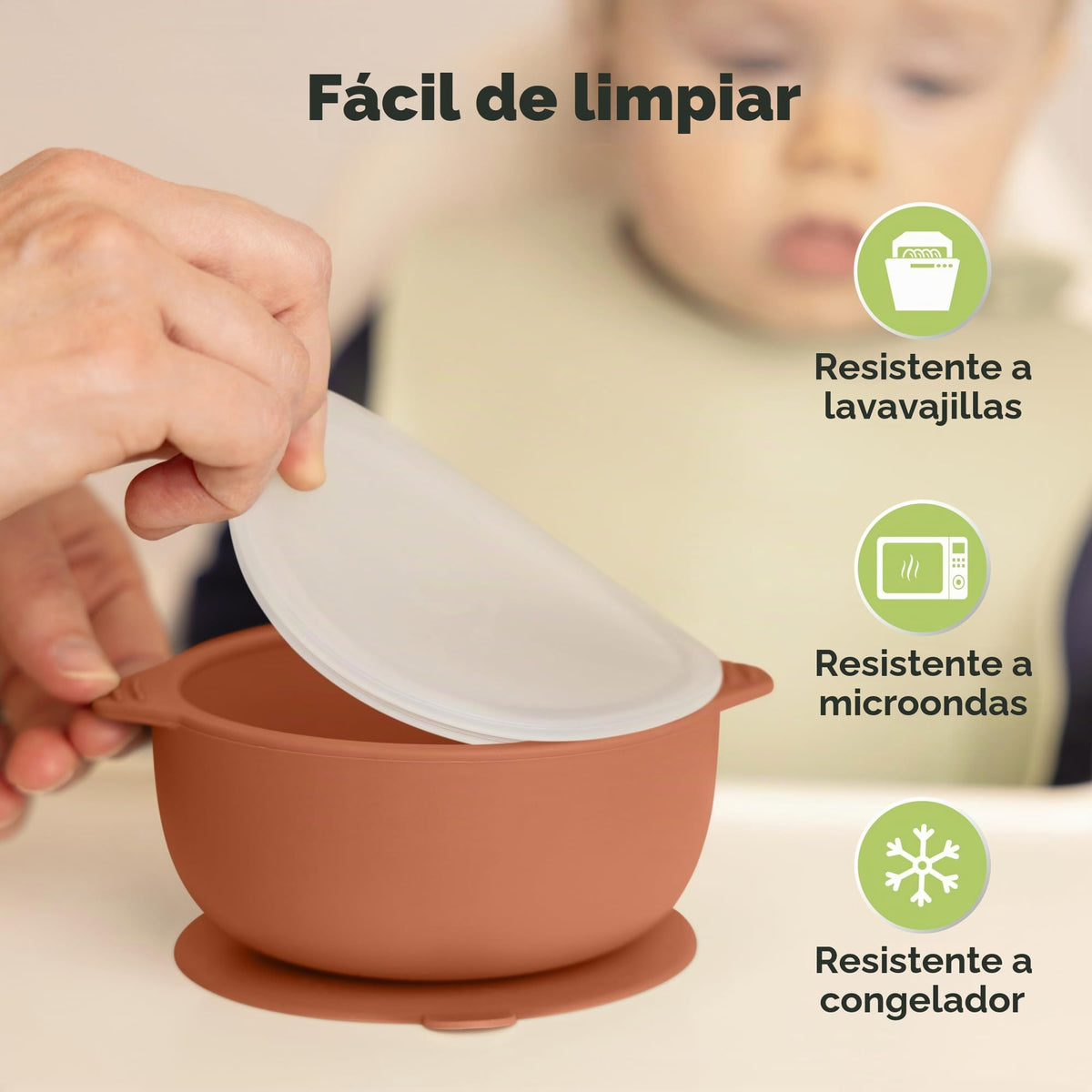 KeaBabies Pack de 2 ventosas de silicona Prep (terracota)