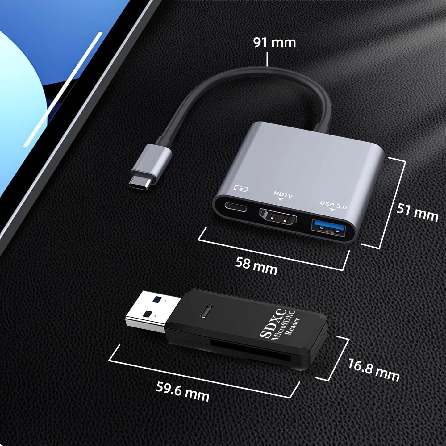 JUGLUTE USB C a HDMI Hub Multipuerto con Lector SD/microSD | 4K HDMI, USB 3.0, Carga Rápida PD 100W | para MacBook, iPad, iPhone 15, Samsung, Nintendo Switch y Más