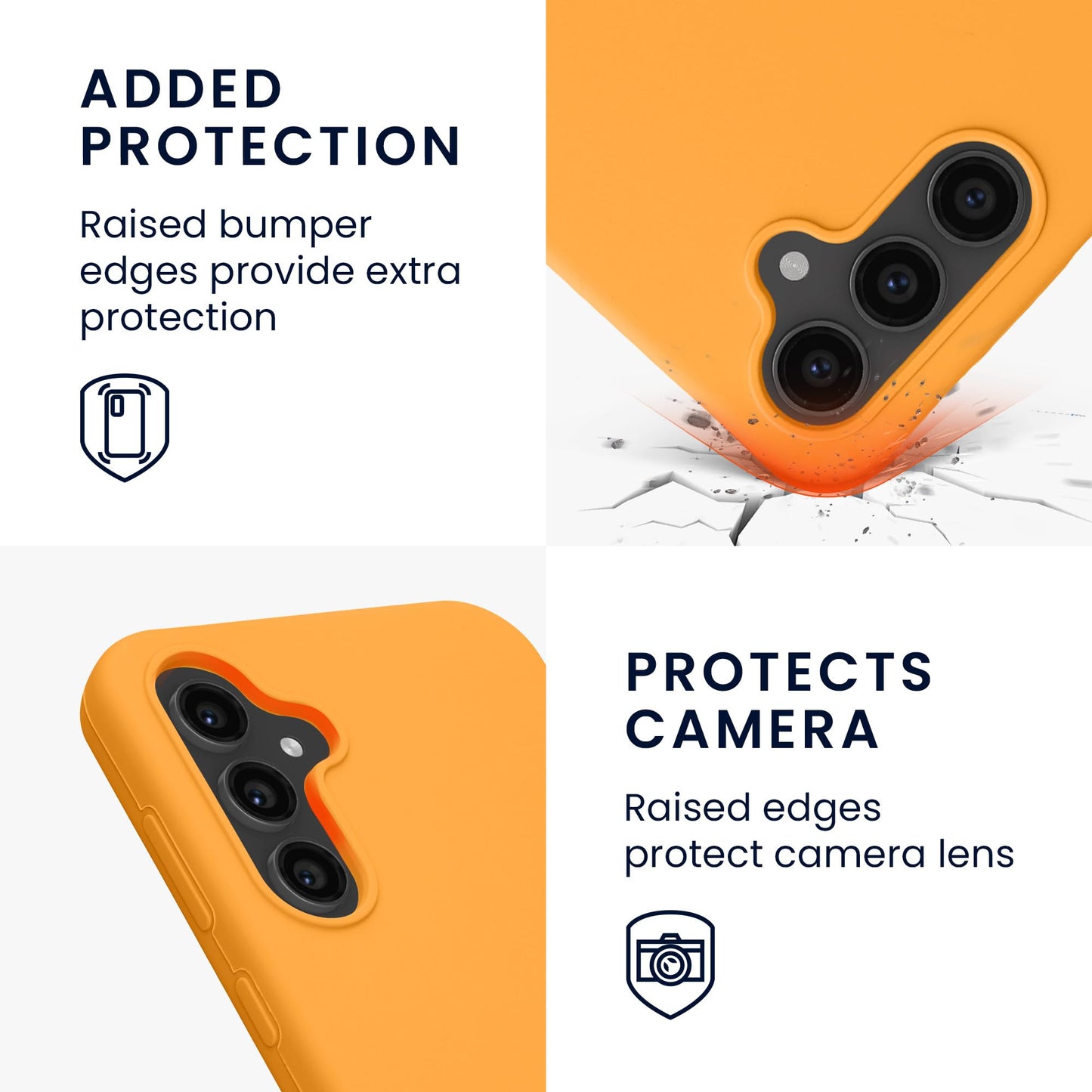 kwmobile Carcasa Compatible con Samsung Galaxy S23 FE Funda - Case TPU y Silicona antigolpes - Apto Carga inalámbrica - Naranja afrutado