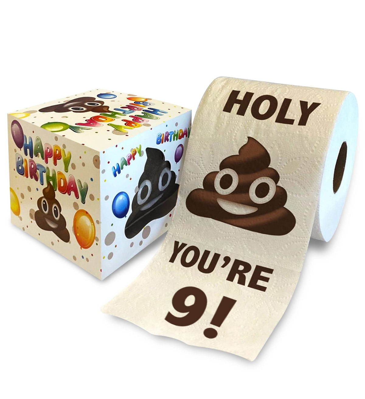 Papel Higiénico Impreso TP Holy Poop You're 9 Divertido para Niños y Niñas