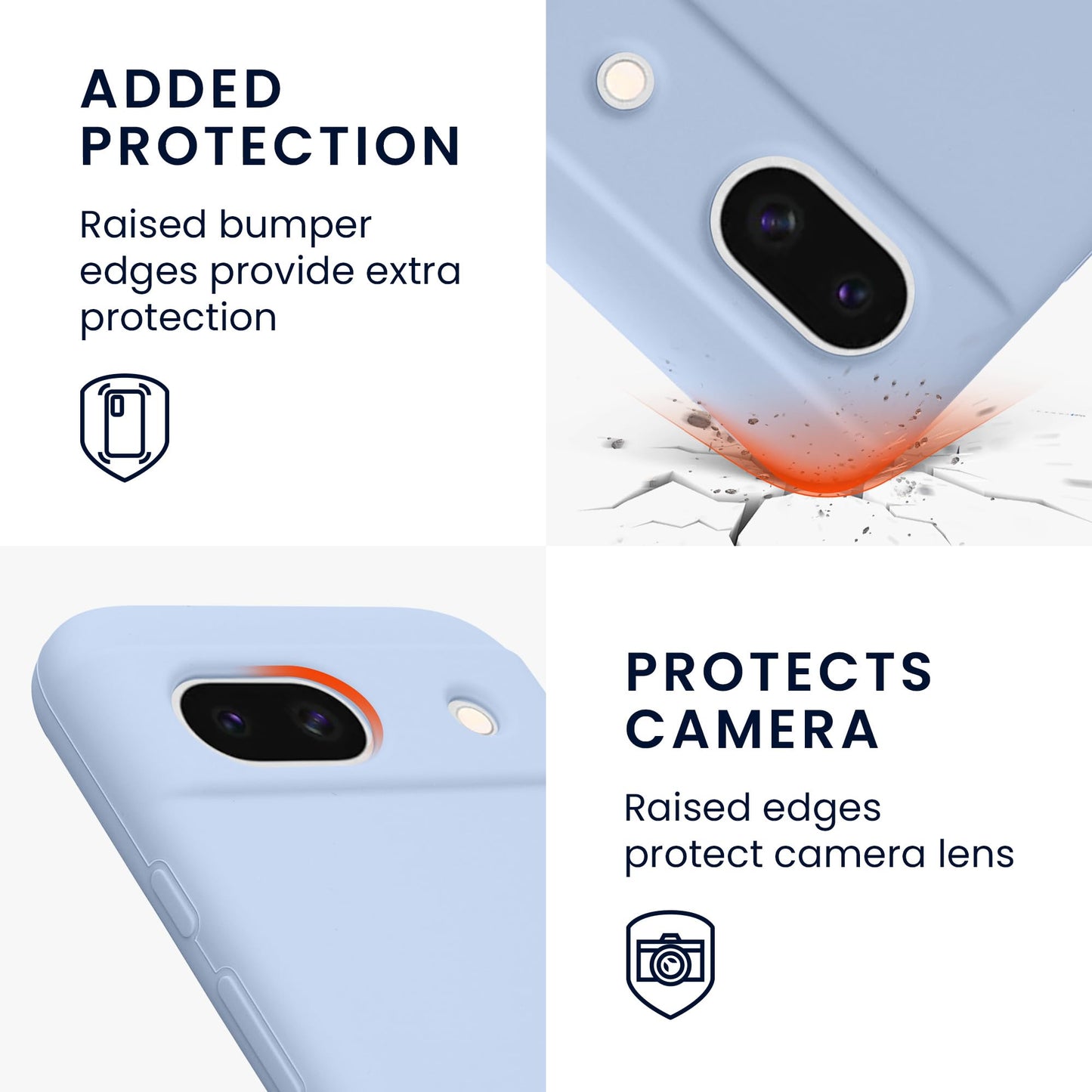 kwmobile Carcasa Compatible con Google Pixel 8a Funda - Case TPU y Silicona antigolpes - Apto Carga inalámbrica - Azul Claro Mate