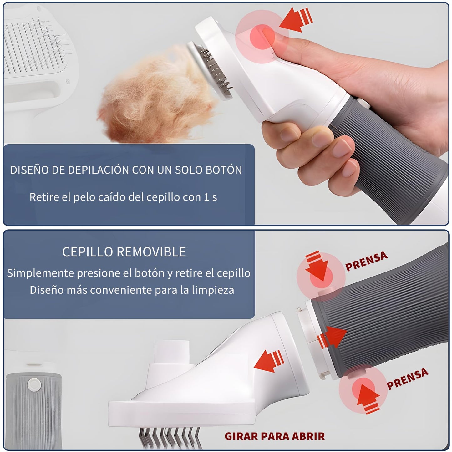 Secador de Pelo Portátil para Mascotas 600W Peine de Mano Ajustable Bajo Ruido con 2 Boquillas y 3 Niveles de Velocidad y Temperatura