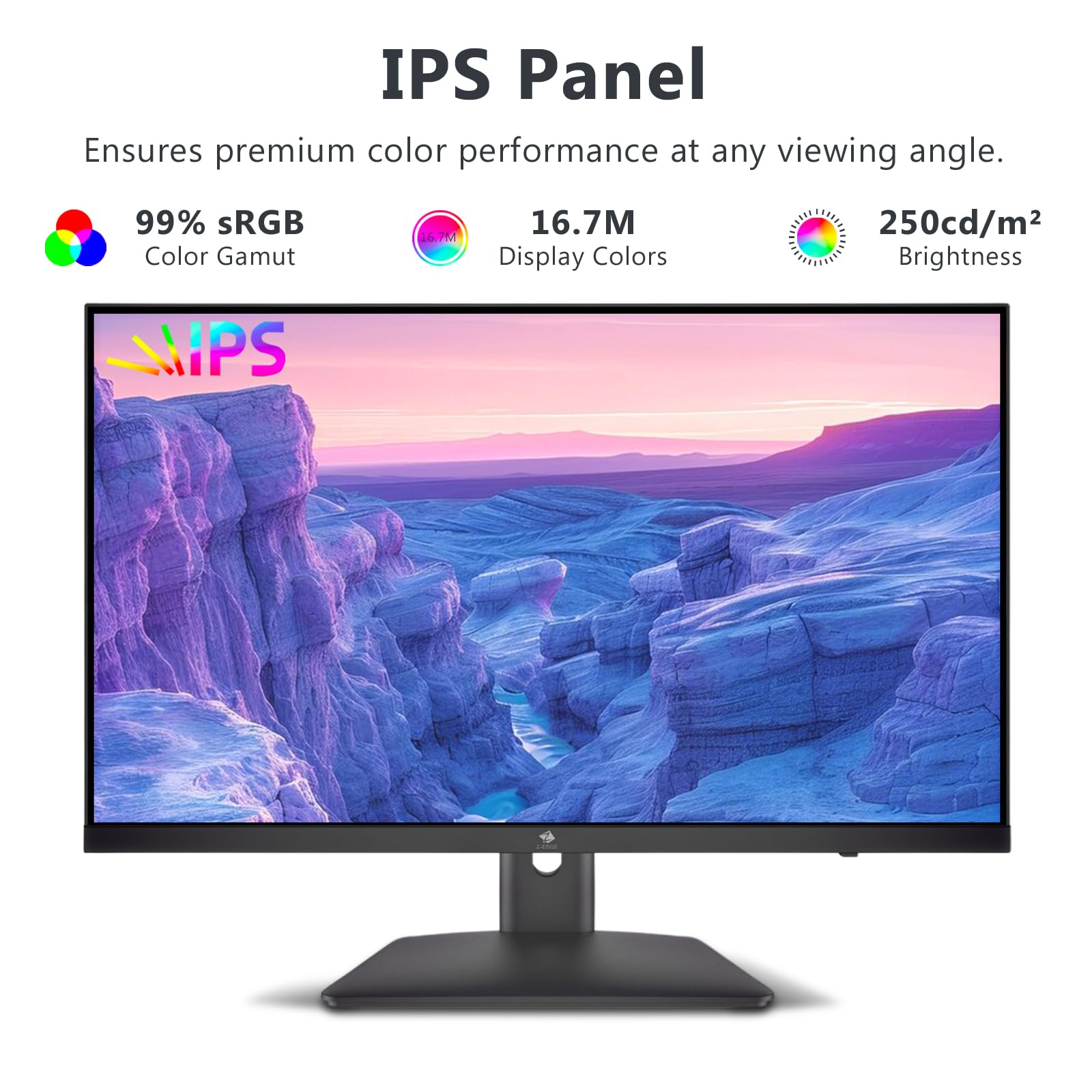 Monitor LED IPS Z-Edge 27 Pulgadas Ultra HD 4K Negro Frecuencia de Actualización 75 Hz para Juegos