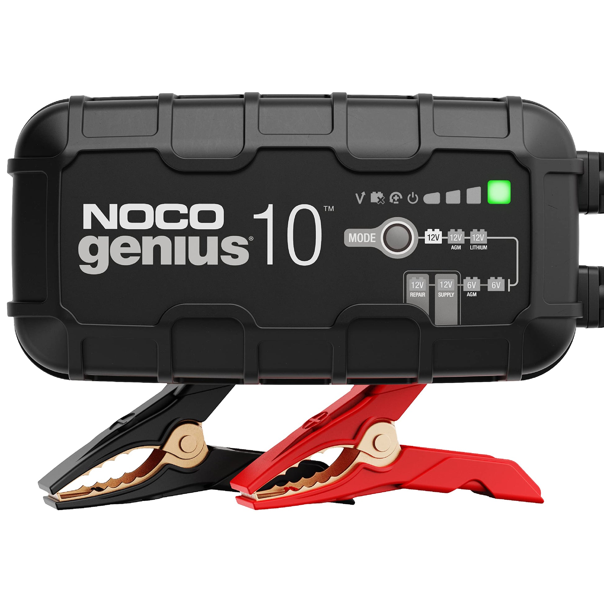 NOCO GENIUS10: Cargador de batería Inteligente 6V/12V 10A – Mantenedor automático, Cargador Lento y desulfatador con protección contra sobrecarga y compensación térmica – para baterías Plomo y Litio