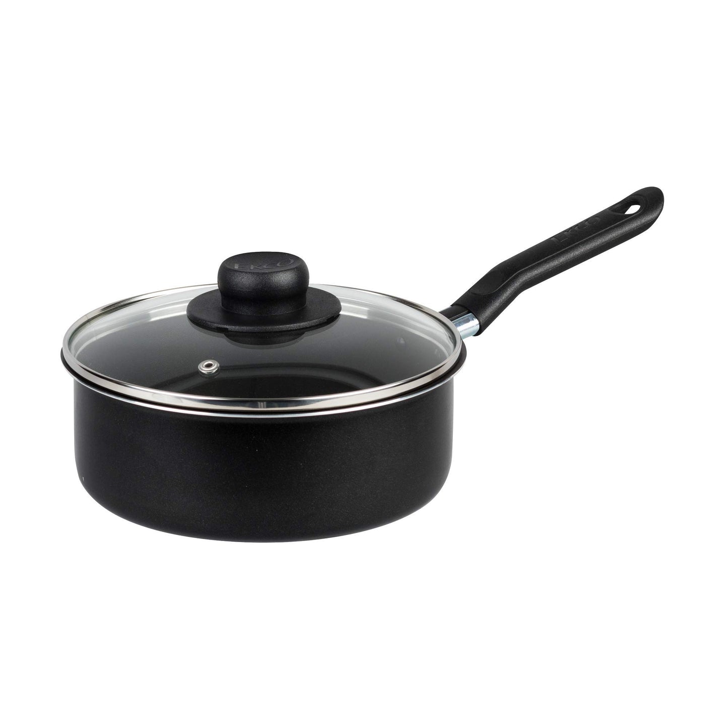 Batería de Cocina Ekco Negro con Antiadherente Serum 19 Piezas de Aluminio