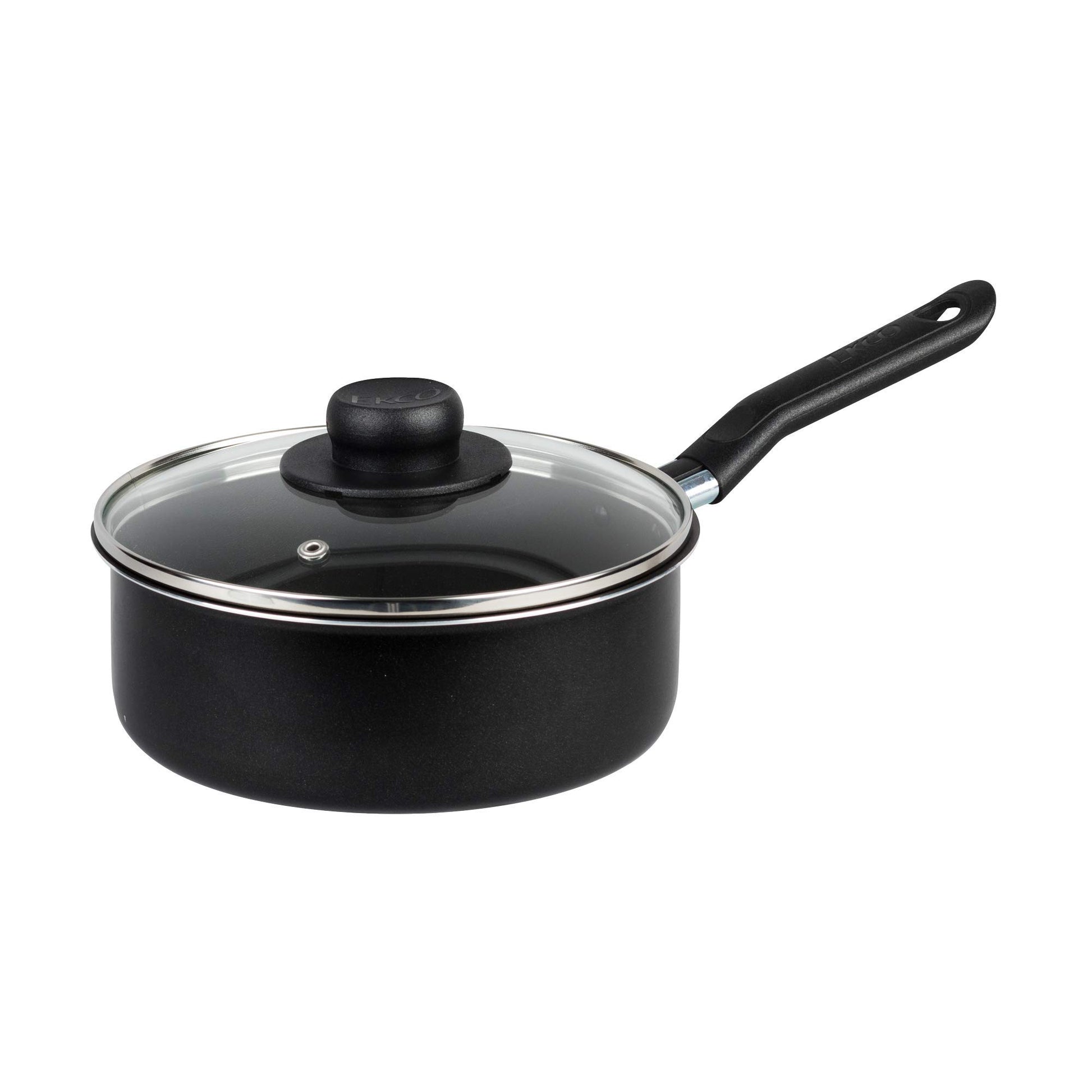 Batería de Cocina Ekco Negro con Antiadherente Serum 19 Piezas de Aluminio