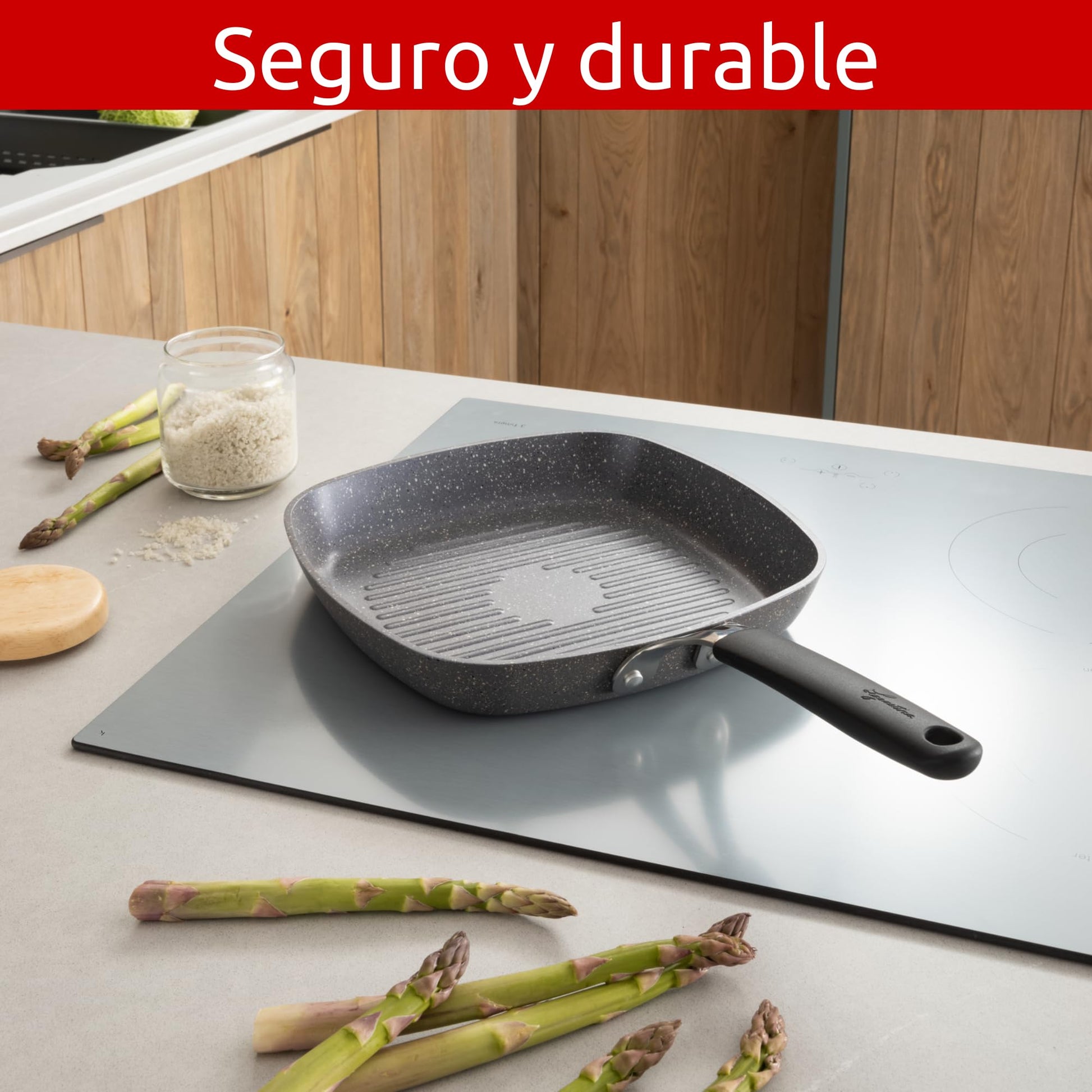 Grill 26x26 Lagostina Tempra Mineral, Con antihadherente Mineralis, compatible con todos los tipos de estufas