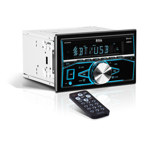BOSS Audio Estéreo para automóvil, Bluetooth, MP3/USB/SD Am/FM con Control Remoto, iluminación Multicolor, (sin CD/DVD), Receptor de Medios Digitales, Una Talla, Negro